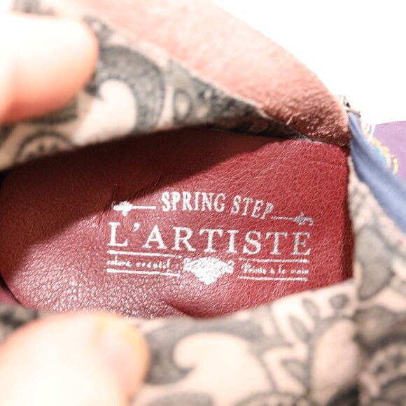 L'Artiste Spring Step Rodeo Women 5 Turquoise Leather Snake Zipper Western Boots - Picture 7 of 16